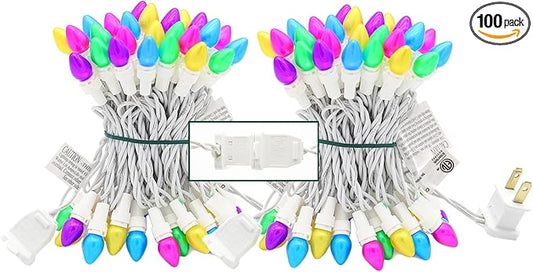 Easter String Lights Decorations, 2PACK 50 LED Count 13 Feet Pastel Multi-Color Lights with White Wire, Plug-in Connectable for Indoor Outdoor Party, Easter eggs baskets,Yard, Garden and Home Decor