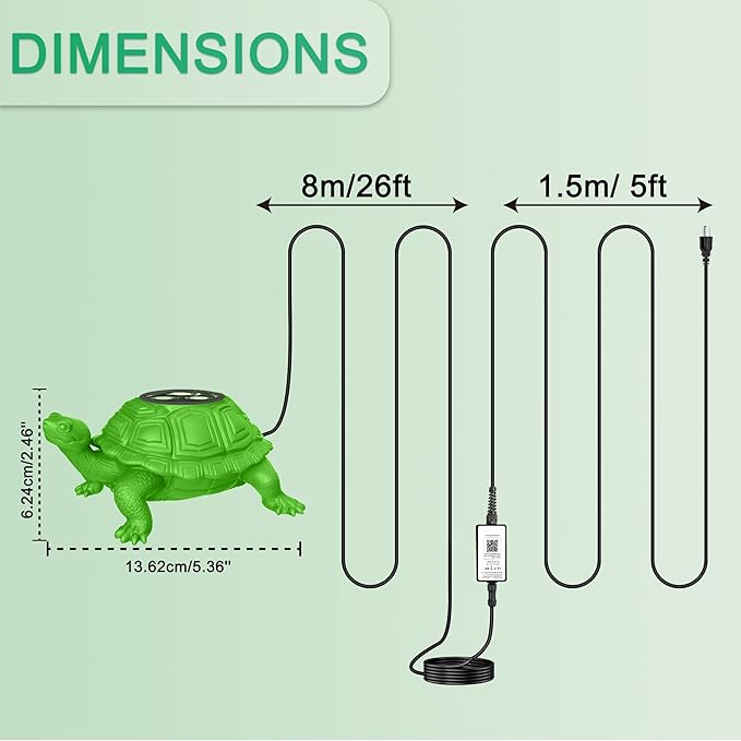 Pond Light LED Underwater with 12V Transformer, 6W Turtle Pond Lights with APP, IP68 Waterproof Fountain Lights with 32FT Cables for Ponds Fountain Waterfall Yard Water Feature, 1 SpotLights