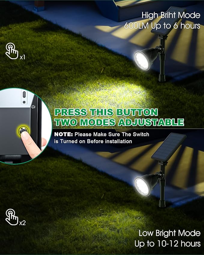 Solar Spot Lights Outdoor, Bright Solar Landscape Spotlights Waterproof 18LED 2-in-1 Solar Powered Flag Light Adjustable Auto On/Off Uplights for Flag Pole Yard Garden Decor Patio, 1Pack (Cool White)
