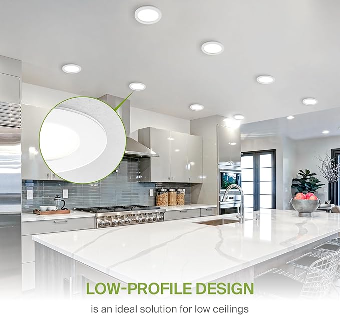 ASD 6 Pack LED Recessed Lighting 6 Inch 12W, 5 CCT 2700K-5000K CRI90+, IC Rated Ultra Thin Dimmable Ceiling Lights with J Box, Canless Wafer Downlight, Round Slim Panel Light, Energy Star ETL, White