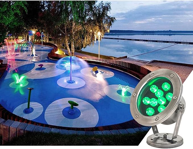 Braiton LED Pond Lights,Underwater Spotlight IP68 Waterproof Submersible Spot Light RGB Color Changing for Aquarium Fish Tank Garden Fountain Pool 4PCS,RGB,6W