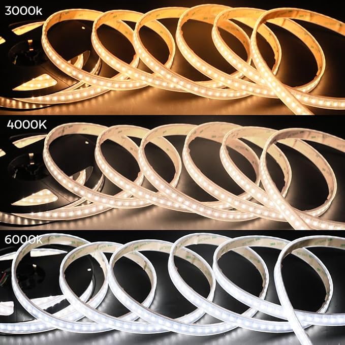 Densest 560 LEDs and Brightest 5 in 1 Outdoor RGBWW LED Strip 24V Waterproof IP67 RGBCCT LED Tape Light 16.4FT