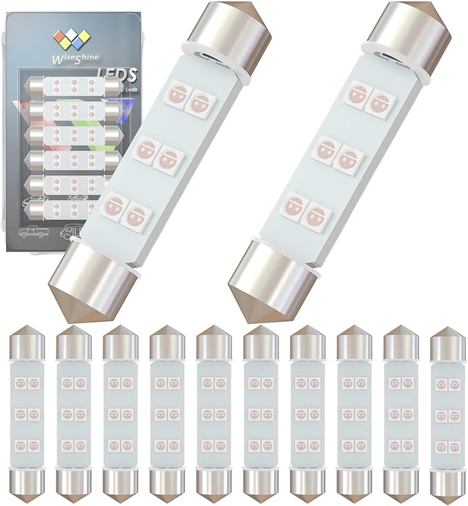 DC 12V 44mm 578 LED Bulb Pink Purple 211-2 561 562 Festoon LED Car Bulbs for Marine Boat RV Car Interior Map Trunk Lights (Pack 12)