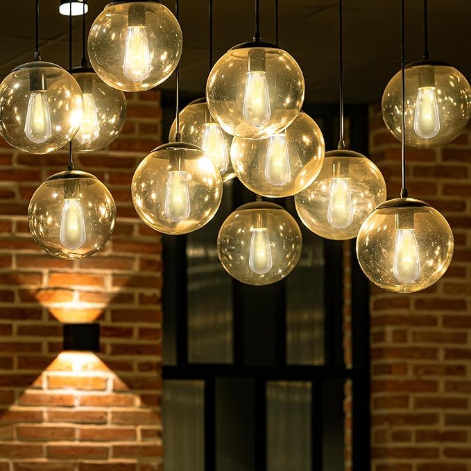 10 Pack Replacement Bulbs for Outdoor String Lights, ST40 Clear Edison Light Bulbs with 7W E17 Intermediate Screw Base Vintage Light Bulbs for Indoor Outdoor Christmas Patio Backyard Decor, Warm White