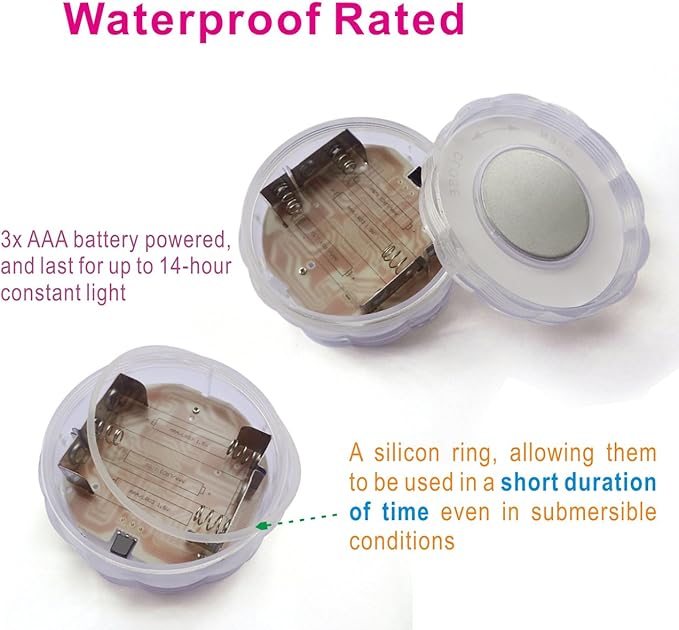 Tripop Waterproof LED Vase Light,Glass,RGB Color Changing and Batteries Operated Floral Lamp W/ Remote Control (4 Pack)