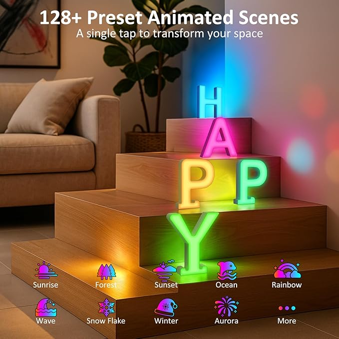 OJQ Light Up Letters Led Lights- Marquee Letters for Boy Girl Gift Room Decor Wall Lights - Music Sync Color Change Colorful, Birthday Gifts for Girl, Teen Girls Christmas Gifts Home Wall Decor