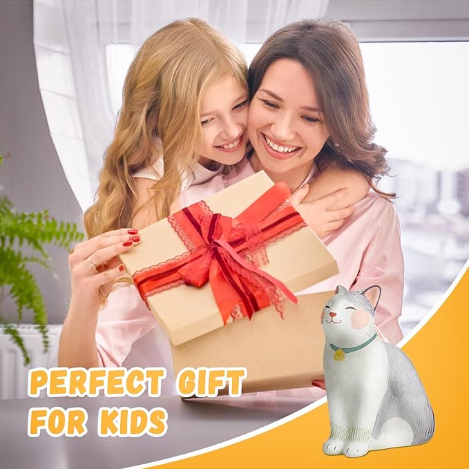 Paint Your Own Cat Lamp Kit, Arts and Crafts for Kids Ages 6-8, Arts and Crafts for Kids Ages 8-12, DIY Cat Lamp for 10 Year Old Girl Gifts, Art Supplies for Girls Boys Birthday Ages 3 4 5 6 7 8 9 10+