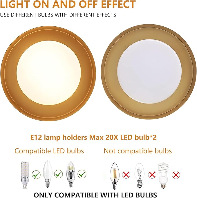 Modern Flush Mount Ceiling Light,Minimalist Close to Ceiling Lighting Fixture,Gold Circular Ceiling lamp for Bedroom,Dining Room,Entry,Hallway,Balcony, Bathroom (12.5''