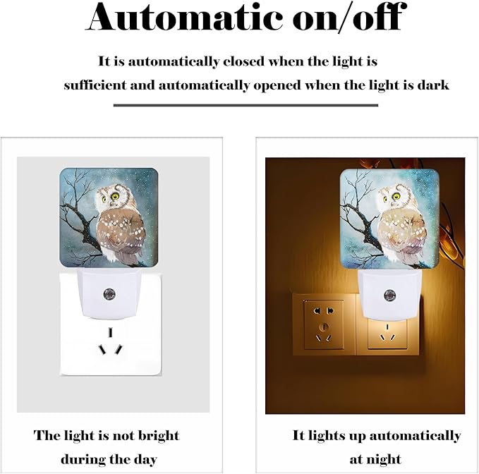 Winter Snow Cute Night Light,Plug Into Wall with Dusk to Dawn Light Sensors, Warm Nightlights for Bedroom, Bathroom, Hallway, Kitchen, Gifts Ideal for Boys Girls Women Men