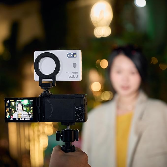 Godox MA5R RBG LED Light Magnetic Charging Full-Color Mini on Camera Lights Selfie Fill Lighting Color Temperature 1800K-10000K, Supports Both NFC and Bluetooth (Red)