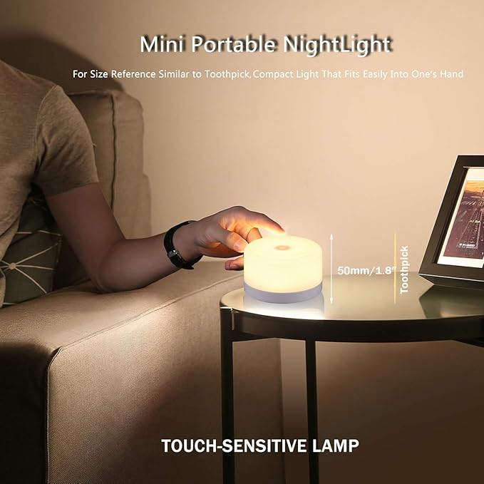 S SELDORAUK Nursery Night Light for Baby,Portable LED Touch Night Lamp for Kids & Adult,Dimmable Tap Light,Breastfeeding,Sleep Aid,USB Rechargeable Nursing Lamp,Warm Night Light,Soft Eye Caring,1Pack