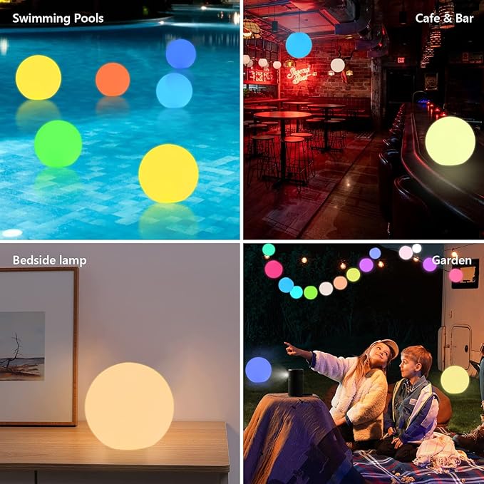 Floating Pool Lights - Orb Light That Float, Upgraded IP68 Waterproof Rechargeable Color Changing Led Glow Globe Pool, 16 RGB Colors Hot Tub Lights Perfect for Indoor/Outdoor (5 Inch-1Pc)