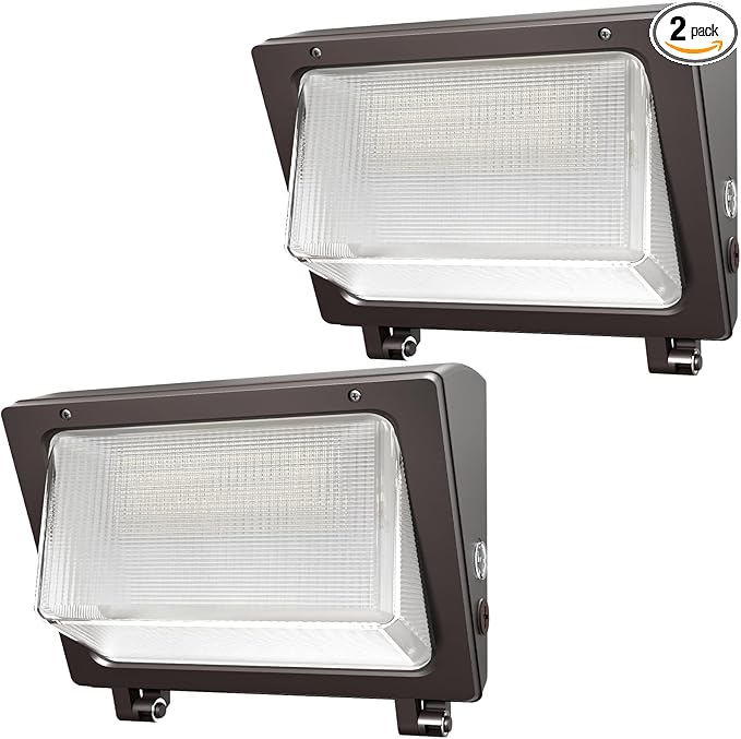 150W LED Wall Pack with Photocell Dusk to Dawn 5000K Waterproof Commercial Outdoor Light Fixture 22500lm 120-277V Equivalent,Energy Save Flood Lights for Building,Yard,Warehouse,Garage-2pack