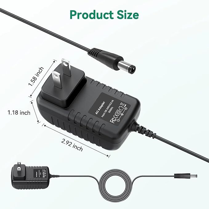24V AC Adapter Charger Compatible with Govee H6078 RGBIC Floor Lamp LED Wi-Fi App Control Smart lamp Power Supply Cord Mains PSU