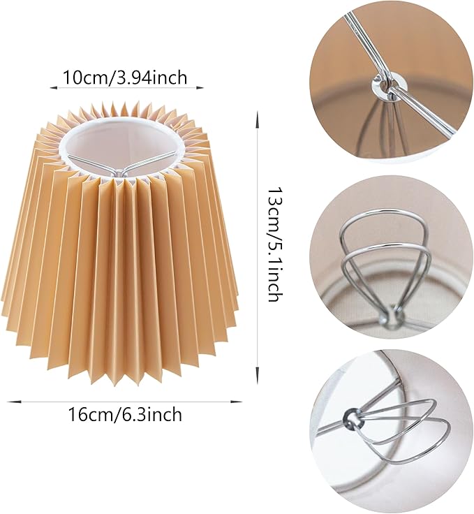 Small pleated lampshade chandelier shades set of 6. Lampshade for Wall Lamp.chandelier shades.small table lamps.For Cutting Edge bulbs.light bulb shade.chandelier light covers.4" X 5" X 6"
