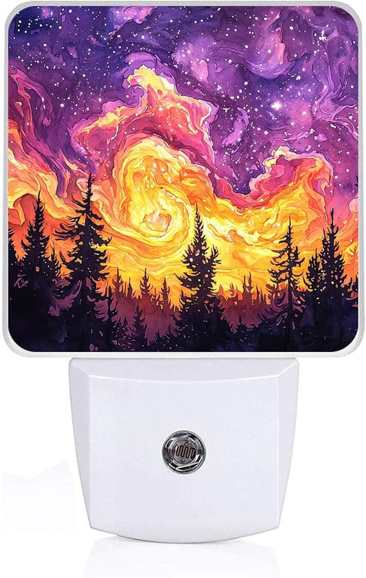 Misty Forest Night Light,Night Lights Plug into Wall,Led Lamp for Stairway/Hallway/Bedroom 0.5W Nightlight Sleep Friendly