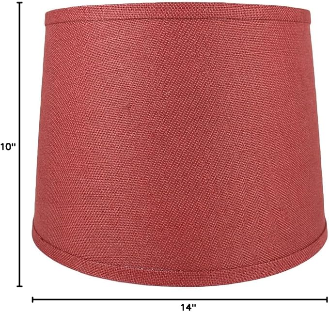 Urbanest French Drum Burlap Lampshade, 12-inch by 14-inch by 10-inch, Burgundy