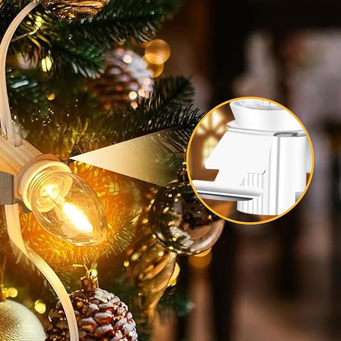 Christmas Village Light with 5 C7 LED Night Light Bulb, for Indoor Halloween Pumpkin Christmas Decorations and Crafts Village House Decor
