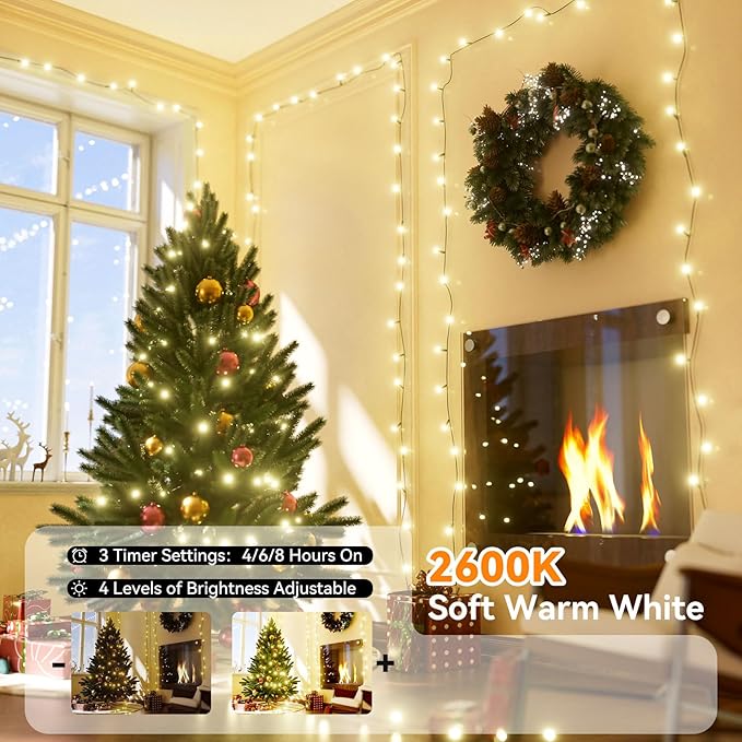 LitHome 33Ft 100 LED Color Changing Christmas String Lights, 35 Colors 9 Modes RGB Easter Lights Outdoor with Remote, Colorful Pastel String Light Plug in Green Wire for Tree Spring Easter Decoration