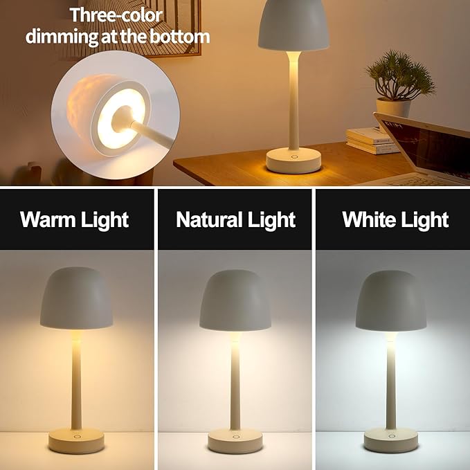 RGB Ocean Wave Projector Table Lamp, USB Rechargeable Cordless Night Light with Remote Control, Dimmable Touch Desk Lamp for Bedroom, Living Room, Kids Room