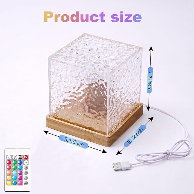 RICHMYC Ocean Wave Projector Light, 16 Colors Gradual Rotating Water Lamp with Remote Control, Beach Decor Sea Themed Northern Lights Projector for Office Bedroom Bar Restaurant(Large Wood)