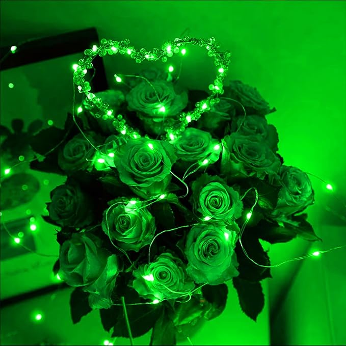LAMPHOME 33Ft 100 LED Green St Patricks Day Fairy Lights with16 Lighting Modes, Waterproof Twinkle Firefly Lights,String Mini Light Plug in for Indoor Outdoor Tree Garden Party Decoration