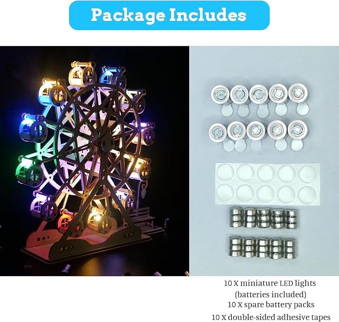 Mini LED Lights, 10 PCS Small Spotlight Battery Operated Tiny SMD Lamp for DIY Craft & Creative Decor. Perfect for Miniatures, Displays, and Custom Projects (Multi Color Changing)