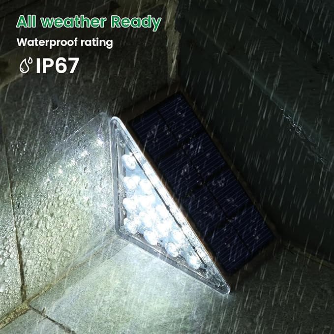 Solar Step Lights for Outside,6pack Solar Stair Lights Outdoor Waterproof IP67,Outdoor Deck Step Lights,Solar Outdoor Lights for Staircase,Patio,Front Step(Cool Brown)