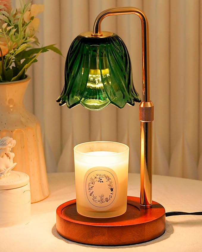 Flower Candle Warmer Lamp with Timer Dimmable, Candle Warming Lamp Height Adjustable, Birthday Gifts for Women, Candles Warmer Light for Jar Candles, Stylish Decorations