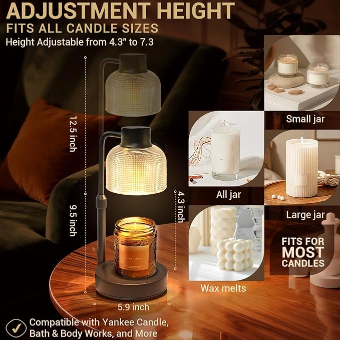 KLL Candle Warmer Lamp with Timer: Mothers Day Gifts, Birthday Gifts for Women Mom - House Warming Gift New Home Decor - Wax Melt Warmer for Scented Jar Candles