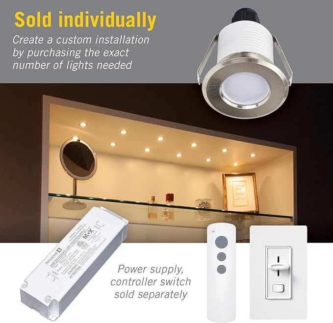 Armacost Lighting 211125 Recessed Mini Integrated LED Puck Lights, Soft Bright White (3000K) (Series 1)