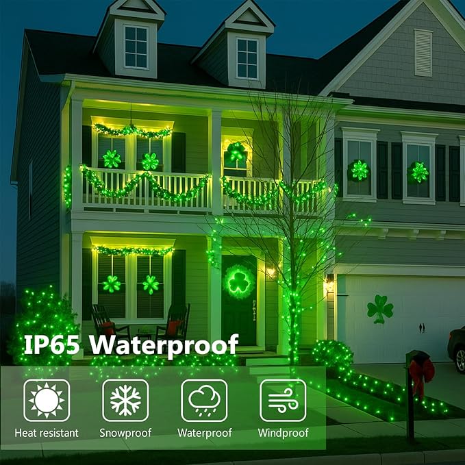 Extra-Long 144FT Solar String Lights for Outside, 2 Pack 400LED Solar Christmas Lights Outdoor, Waterproof Copper Wire with 8 Modes Twinkle Fairy Lights for Tree Garden Party Xmas Decor (Green)