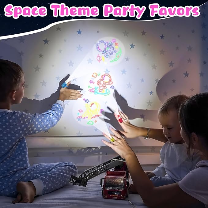 36Pcs Space LED Finger Lights Astronaut Party Favors Glow in the Dark Light Up Finger Lights Outer Space Themed Toys Bulk for Galaxy Birthday Party Goodie Bag Stuffer Birthday Gifts Classroom Prize