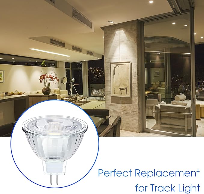 Energetic Dimmable MR16 5W 12V LED Light Bulb, 50W Halogen Equivalent, CRI 90+, GU5.3 Bi-Pin Base, 40 Degree Beam Angle, 3000K Warm White, 500LM, for Landscape, Recessed, Track Lighting, 12Pack