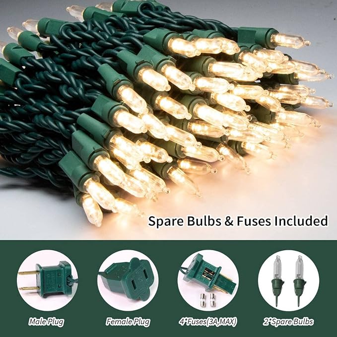 LAMPHOME 100 Mini LED Count Warm White - String Lights - 21.6FT LED ChristmasLights, Mini led Lights for Home Holiday Party Wedding Independence Day Decoration