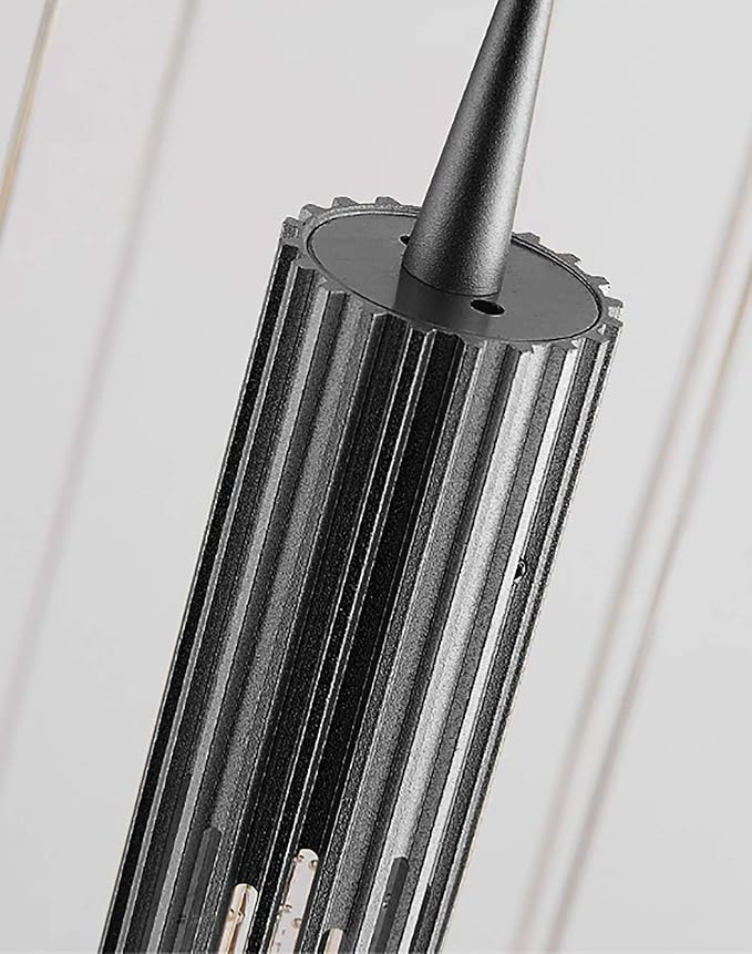 Flashing God Modern LED Chandelier, 10 Lights Black Dimmable Pendant Light with Remote High Ceiling Chandelier for Staircase Living Room Hallway Foyer