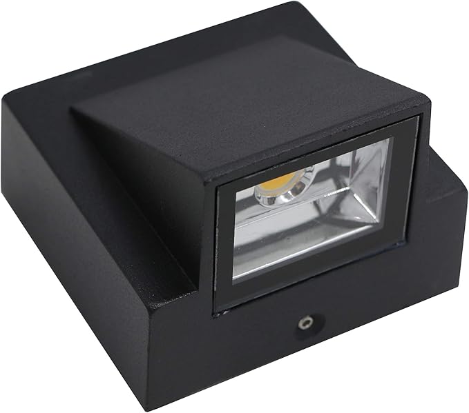 3W LED Outdoor Exterior Wall Step Down Light Fixture Lamp Black Finish Warm White
