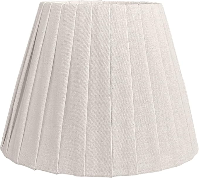 TOOTO STAR Small Lamp Shade, Brown Pleated 6x10x7.5inch Bell Shade for Table Lamps, Floor Lamps and Pendant Lamps (Spider Fitter), Handmade of Linen