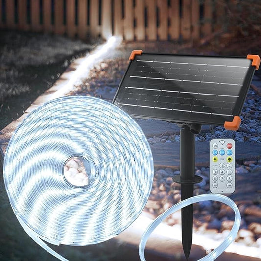 echosari 50Ft Solar Strip Lights Outdoor – IP65 Waterproof, 8 Modes, Remote & Timer, Auto On/Off