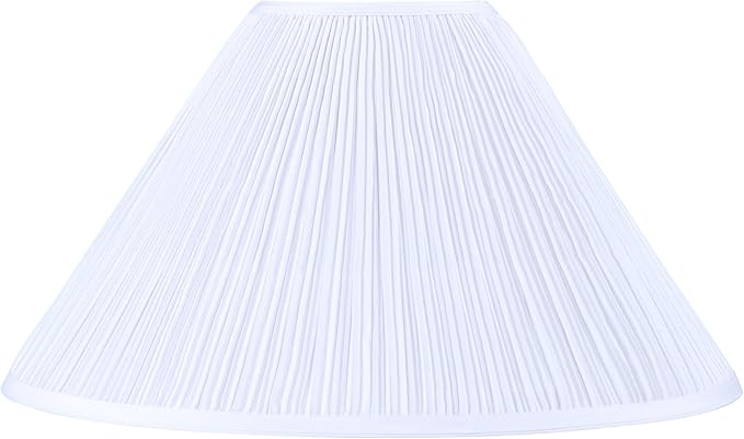 Aspen Creative 33018 Hardback Empire Spider Lamp Shade, Mushroom Pleated in Cotton White Faux Silk Fabric, 6" Top x 19" Bottom x 12" Slant Height