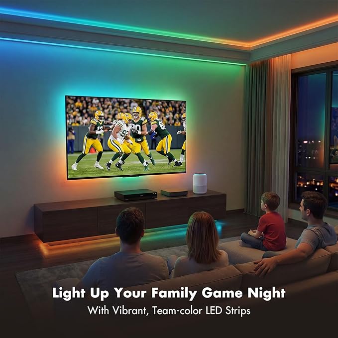 Led Lights for Bedroom 100FT Smart IC+RGB, Music Sync Color Changing Strip Lights, 24Key Remote+App Control Light Strip for BedHead,Underbed,Ceiling,Background Wall(2Rolls of 50FT)