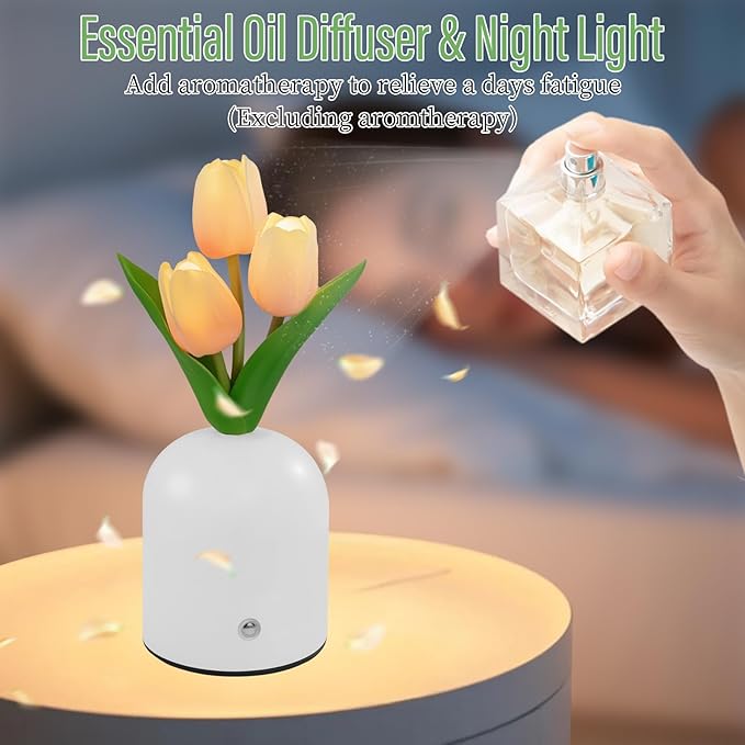 Birthday Gifts for Women/Mom Table Lamp, 3 Color Crystal Flower Bedside Lamps Infinitely Dimming with USB Charge Small Night Light,Nightstand Touch Lamp for Bedroom (S-Pink)
