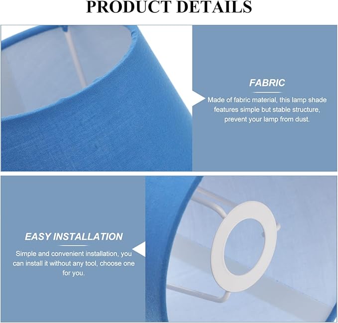 Lurrose Barrel Fabric Lampshade Cloth Lamp Shade Wall Lamp Covers Replacement Lamp Shade for Table Floor Pendant Lamp, Blue