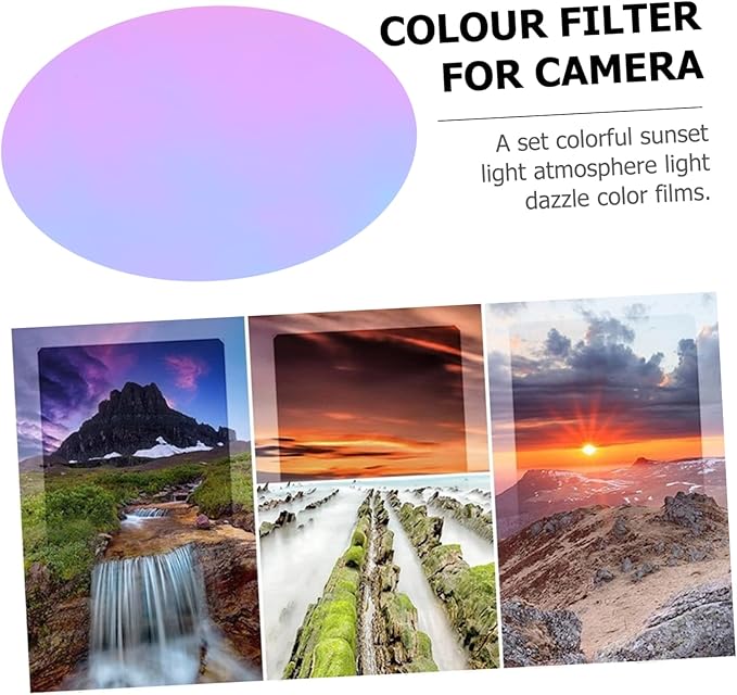20 Pcs Led Sunset Lamp for Room Decor Camera Filter Sheet Film for Photo Lighting Decor Lighting 66mm Diameter