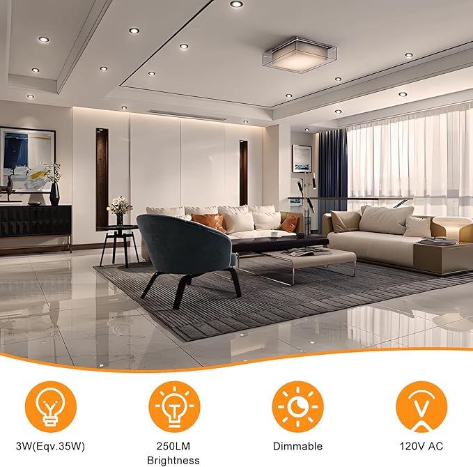 YGS-Tech 2 Inch LED Recessed Lighting, Dimmable Downlight 3W(35W Halogen Equivalent), CRI80, 3000K Warm White Ceiling Light with LED Driver(24 Pack)
