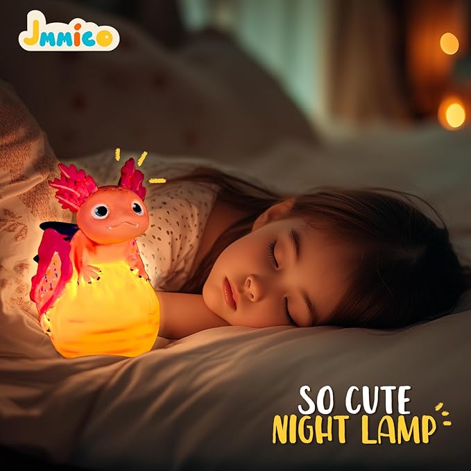 JMMICO Paint Your Own Axolotl Lamp, Axolotl Crafts Kit, Arts and Crafts for Kids Ages 4-8 8-12, Easter Basket Stuffers, Easter Gifts for Kids 6 7 8 9 10 11 12 Years Old Boys Girls (Pink)