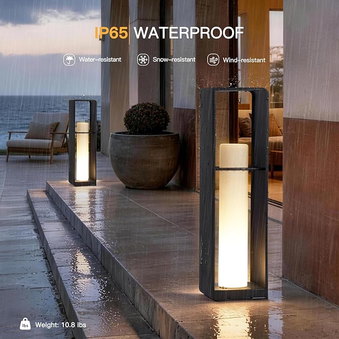 28.7" Tall Outdoor Floor Lamp, Large Solar Lantern Waterproof, 3000K Solar Floor Lamp, Outdoor Lanterns for Porch, Patio Lights Solar Powered Free Standing for Yard Deck Garden Pathway Walkway