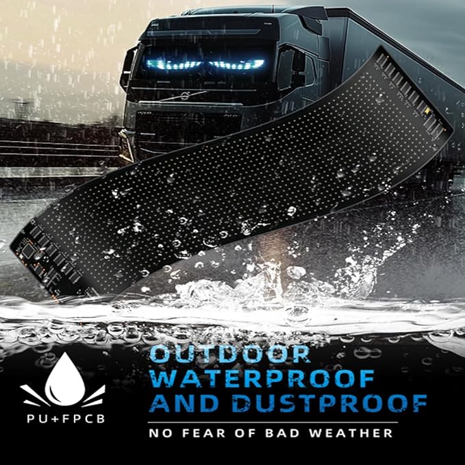 1 Pack 6.8"x2.75" LED Devil Eyes Light Sign for Cars, Ojos Led para Carro, Remote/App Control, USB-Powered Flexible Panel, Custom Dynamic Patterns for Windows of Cars SUVs Small Medium Truck