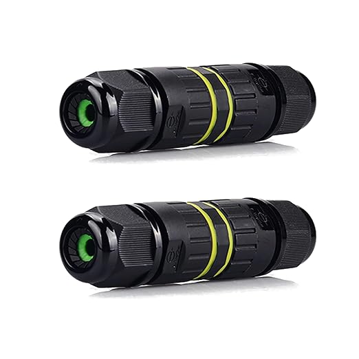 IP68 Junction Box 2 Way 3 Pin Outdoor Waterproof Connection Box 3 Pole Cable Connector Ø3.5-7mm M16 Cable Connection Box, for to Repair and Extend Power Cables,Black 2 Pcs.(3P M16)