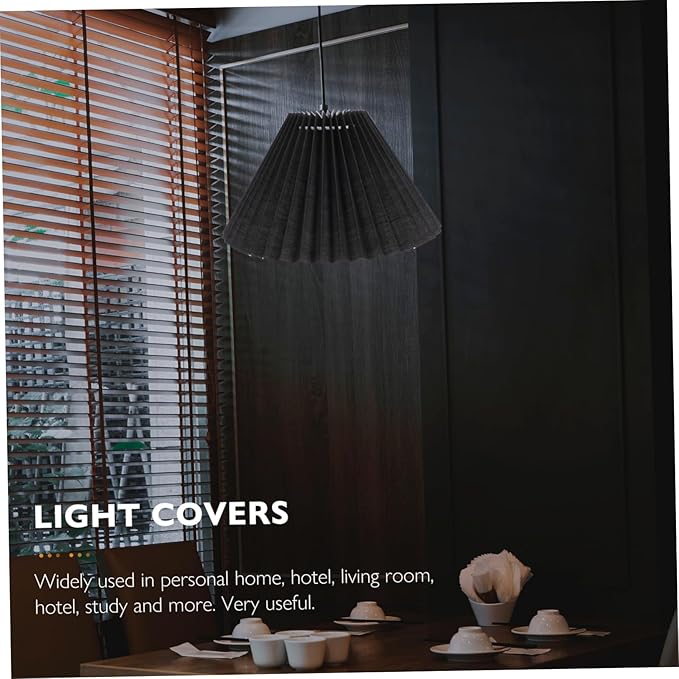 DIY Pleated Fabric Lamp Shade for Table and Floor Lamps Vintage Design Black Color Suitable for Hotels and Home Decor Easy to Install